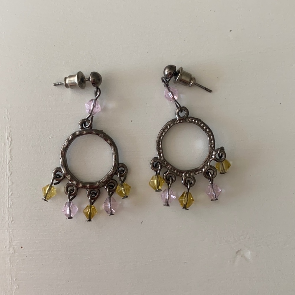 Silver Dangly Hoop Earrings